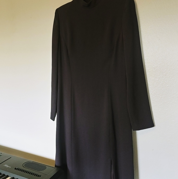 Ellen Tracy Charcoal Grey Dress Long Sleeve - Picture 9 of 14